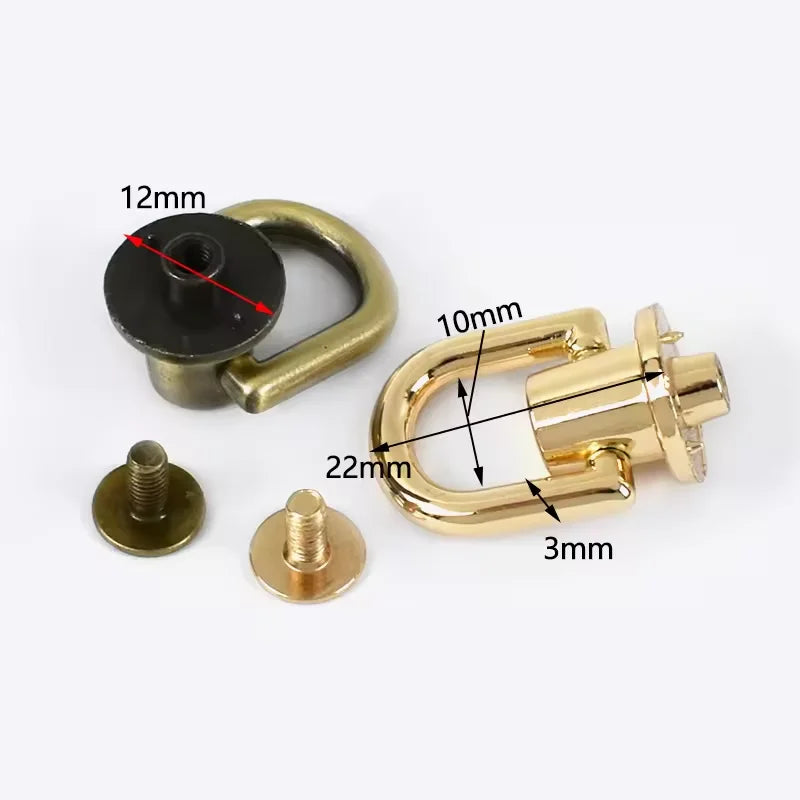 Most Popular Clip Hanger Buckle Bag Parts Bag Screw Rivet Buckle Decorative D Ring for Handbag Strap
