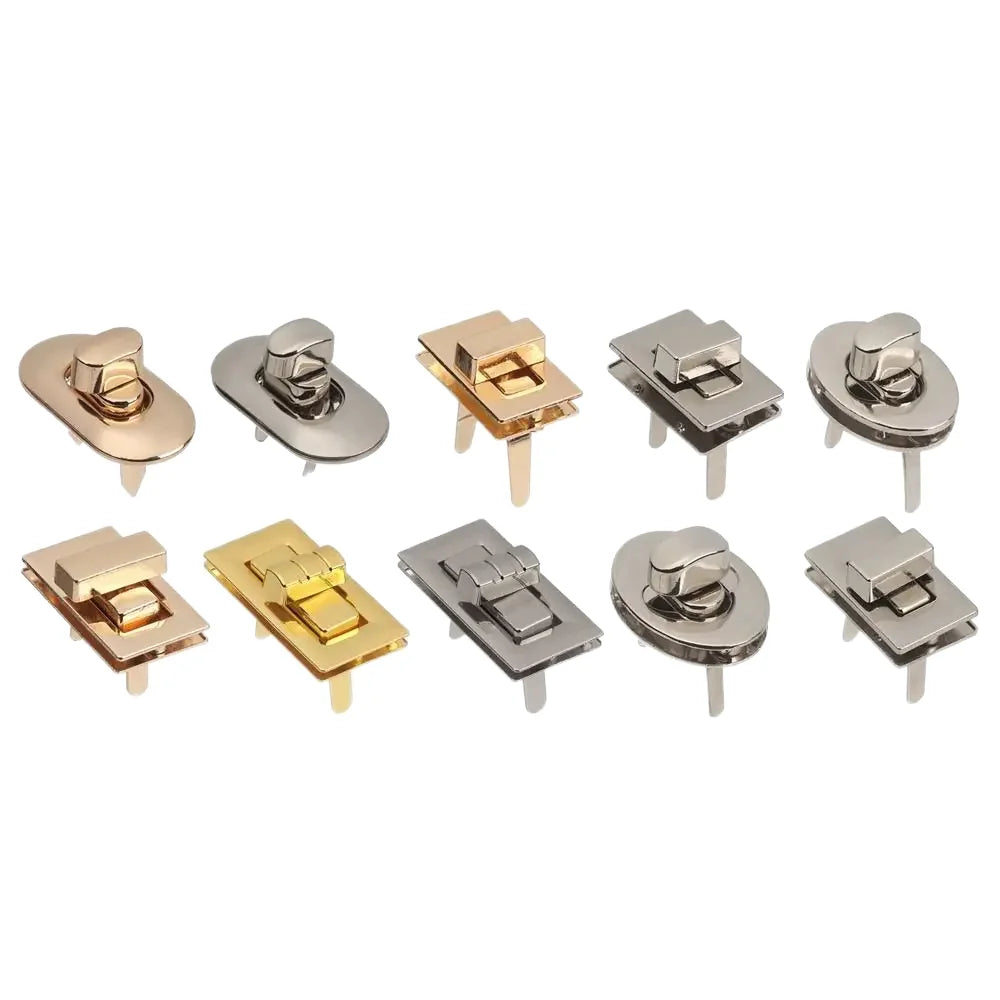 MZhardware Wholesale Zinc Alloy Ladies Bag Accessories Closure Buckle Oval Metal Turn Twist Lock Clasp  Turn Locks Twist Lock