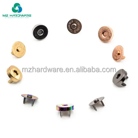 MZ Hardware 18mm High Quality Fastener Snap Strong Magnet Button for Bags Metal Button Snaps for Leather Metal Magnetic Snap