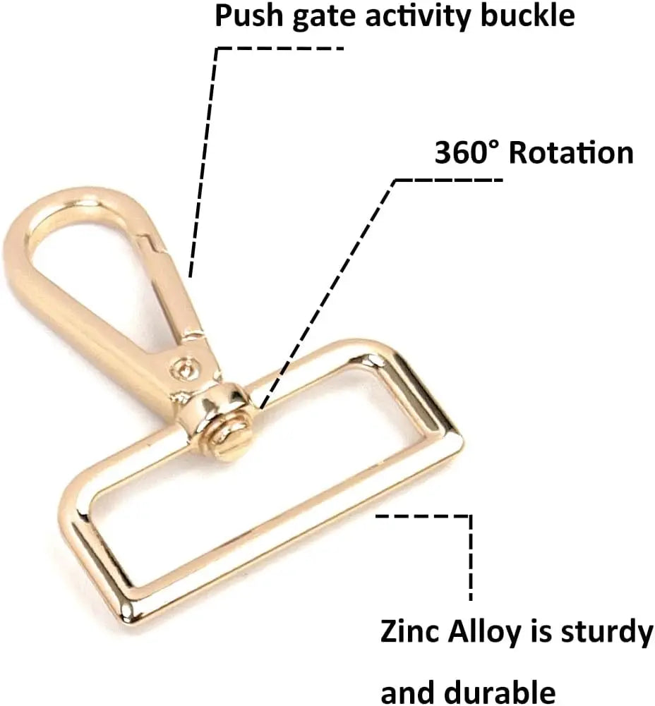 MZhardware Purse Hardware Heavy Duty Swivel Snap Hooks D Rings for Purse and Tri-glide Slide Buckles for Bag Making