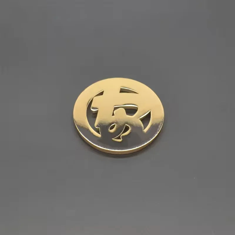 Wholesale Price Custom Metal Logo Label Snap Button Letter Tags Custom Round Logo Leather Snaps for Clothes