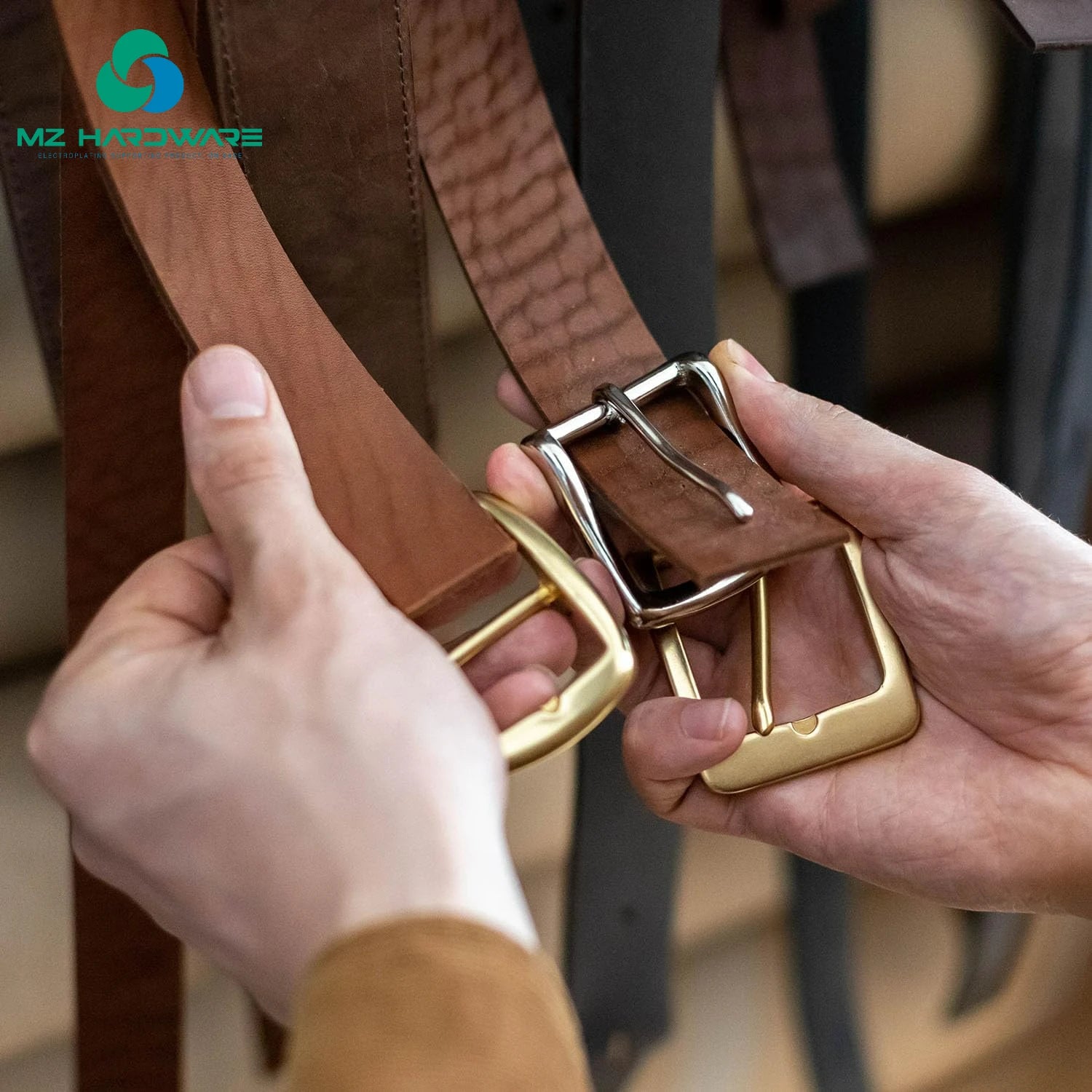 MZhardware High Quality Metal Steel Belt Buckle Single Prong Square Center Bar for Men's Special Bag Parts Accessories