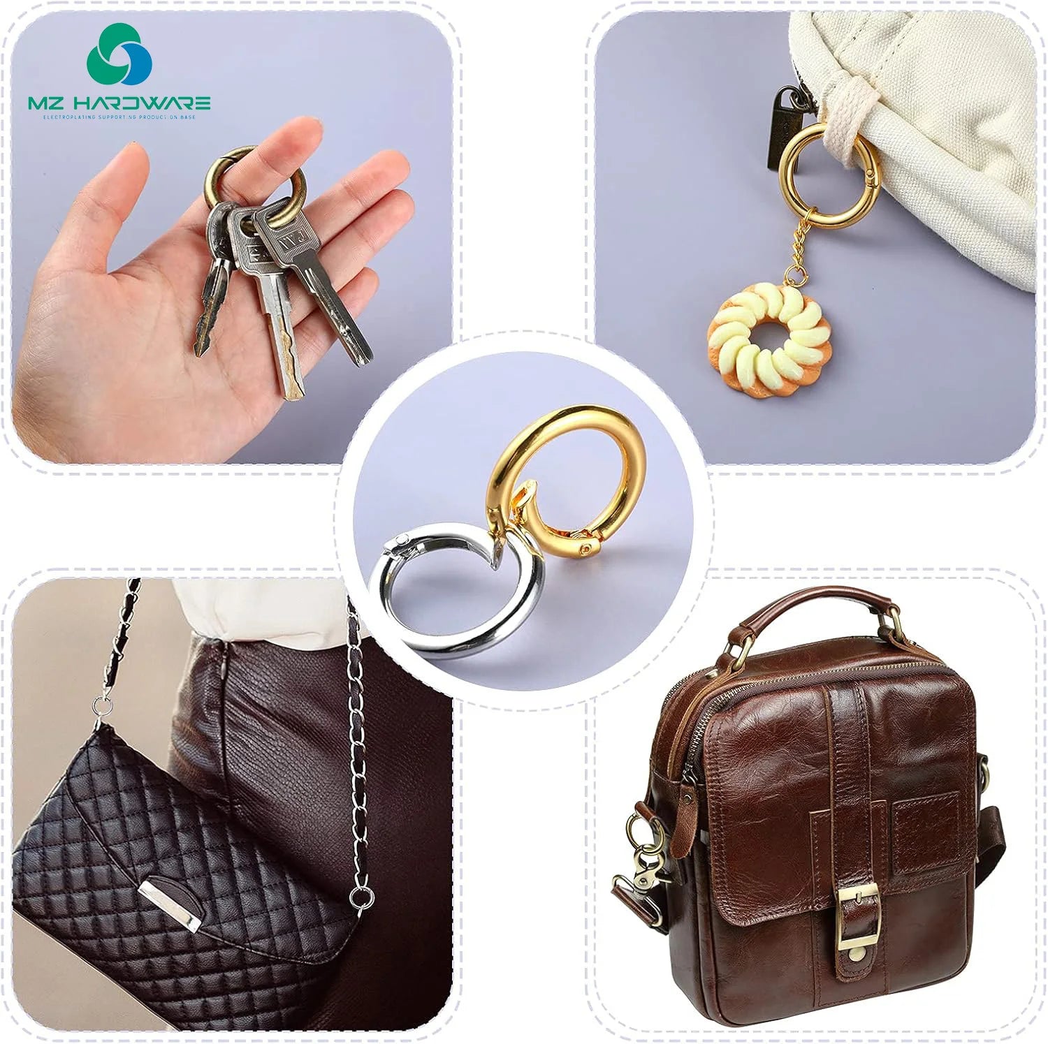 Open Spring Ring Bag Strap Hardware Accessory Connecting Clasp Handbag Alloy Opening O Ring Buckle