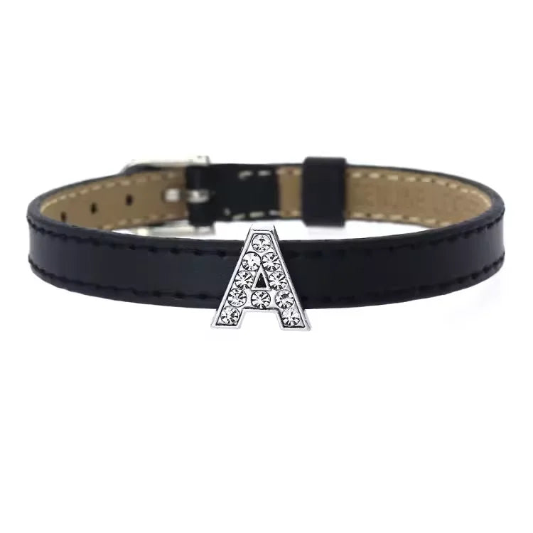 Hot Selling Rhinestone Slide Bracelet Letter Diy Jewelry Accessories Slide Letters Bling Letter for Dog Collarss