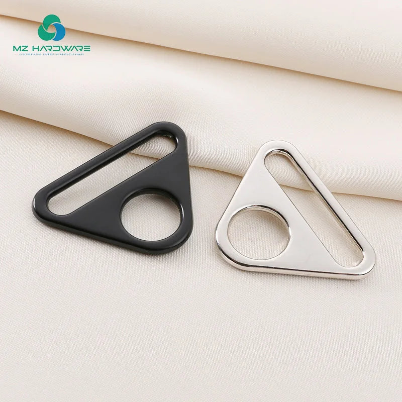 Various Size Metal Triangle Ring Buckle Zinc Sliders Bag Accessories Square D Ring Plated Clip Plate for Luggage Accessories