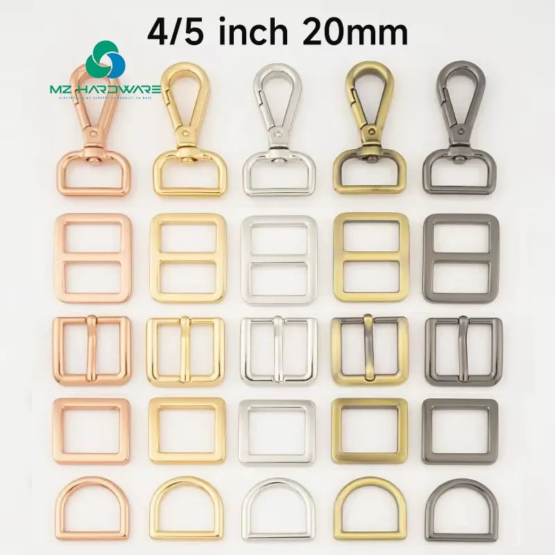 High Quality Metal Slide Adjuster Buckle Hardware Bag Strap Adjustment Side Release Buckle Stainless Steel D Rings for Handbags