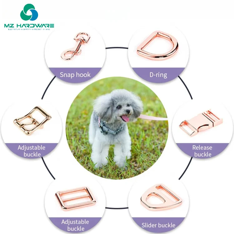 MZ Engraved(adjust Buckle+metal  Buckle+D Buckle+P Clasp)DIY Dog Collar Webbing Sewing Accessory Buckle 8 Colours 4 Sizes