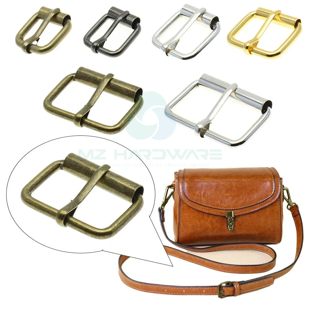 MZhardware Metal Roller Buckles Single Pin Belt Buckles for Hand Bag Shoe Strap Rectangle Ring DIY Decor