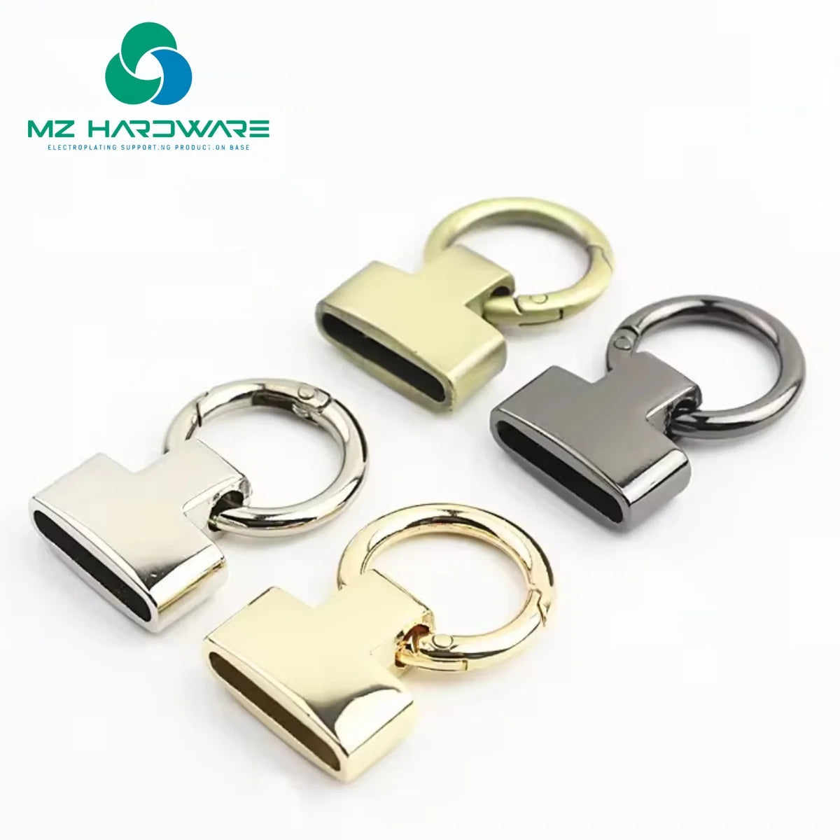 MZhardware Luxury Metal Key Fob Hardware Stainless Steel Swivel Snap Hook Key Ring Pendants Keychain Keychains