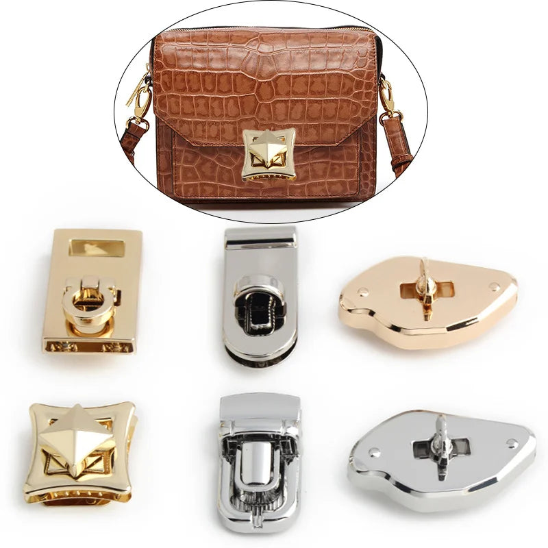 Zinc Alloy DIY Handbag Lock for Crochet Bag Plug Lock for Knitted Bag Frame Purses Handbags Lock Accessories Hardware for Bags
