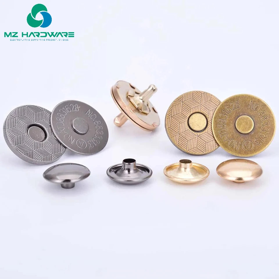 MZhardware Double-sided Rivet Thin Strong Magnetic Handbag Snap Buttons Diy Accessories Wallet Buckle Clothes Button 14mm18mm