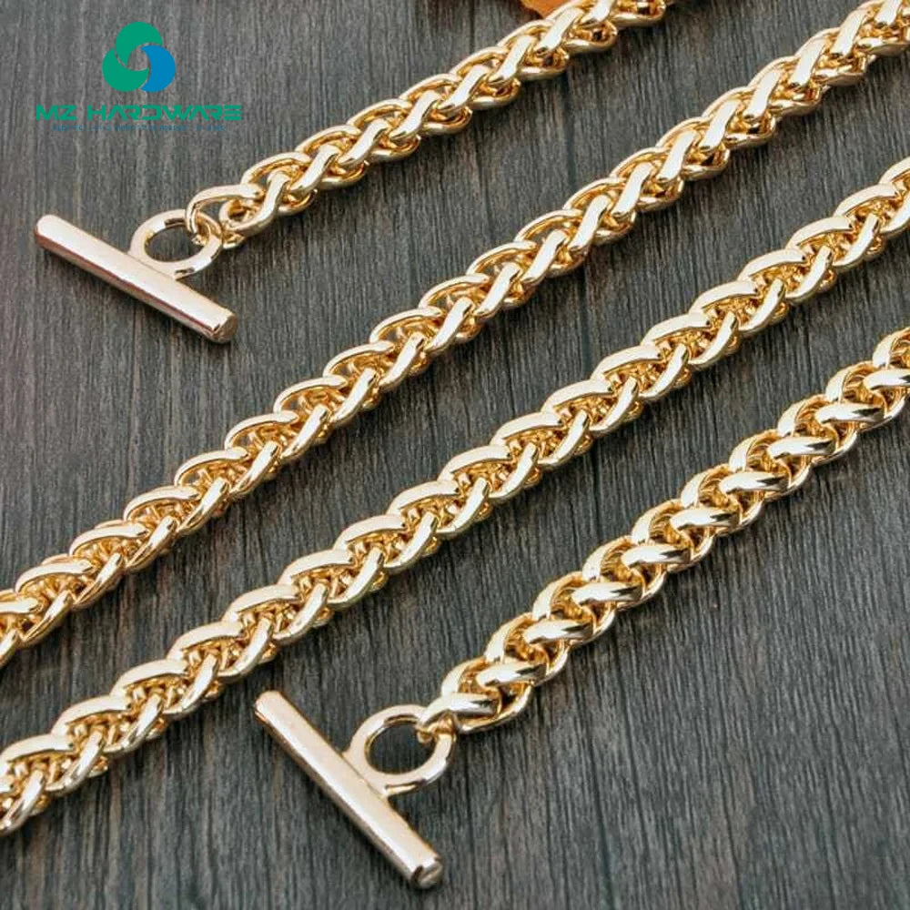 MZ 40-120CM Ladies Handbag Handles Chain Gold Silver Flat Metal Bag Chain Iron Handle Hardware Accessories of Bag