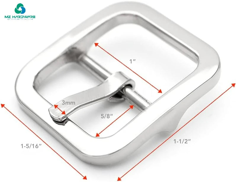 MZhardware High Quality Metal Steel Belt Buckle Single Prong Square Center Bar for Men's Special Bag Parts Accessories