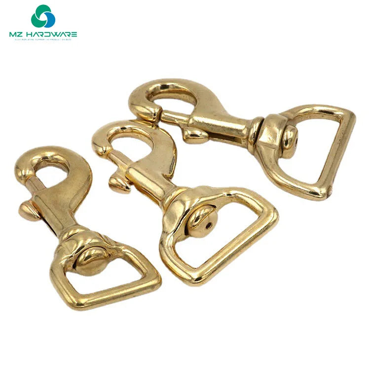 Professional Classic Style Bag Accessories Copper Lobster Swivel Clasp Buckle Leather Snap Hook for Keychain Handbag Strap