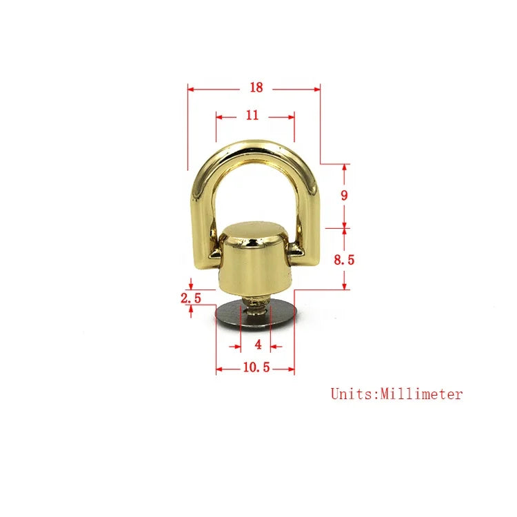 MZHardware Metal Rivet Stud Bridge Screw Handle Buckle Connector for Bag Chain
