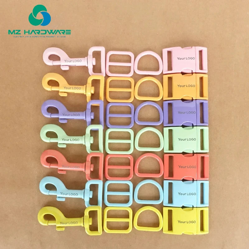 MZhardware DIY Dog Collar Buckle Hardware Set Engraved Metal Buckle Adjust Buckle D Ring Metal Dog Waterproof Dog Accessory Set