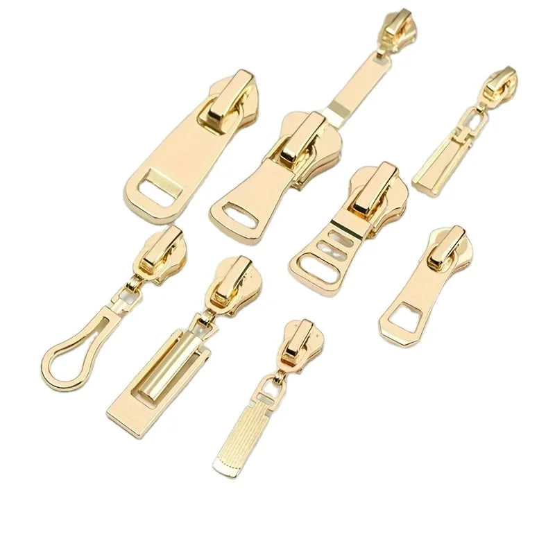 MZhardware High Grade Bag Hardware Metal Made Zipper Puller Custom Engraved Logo Gold Metal Zipper Pull