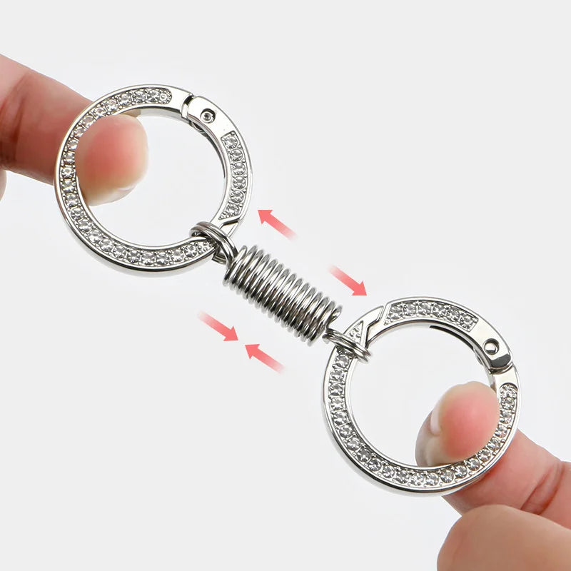 High Quality Metal Keychain Double Ring Bag Accessory Hook Buckle Small Size Spring Opening Design Handbag Use Snap Clip Type