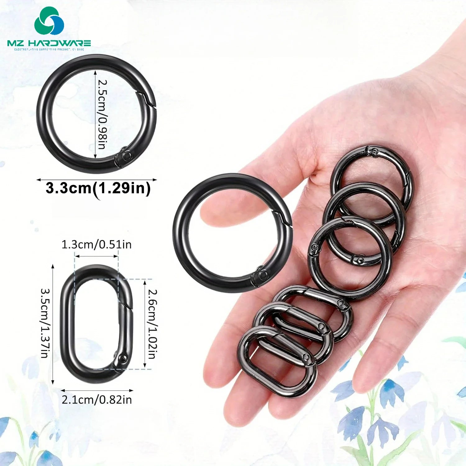 MZ Metal Alloy Ring Circle Round Carabiner Spring Snap Hooks O Gate Ring Circle Shaped Carabiner Circle for Handbag