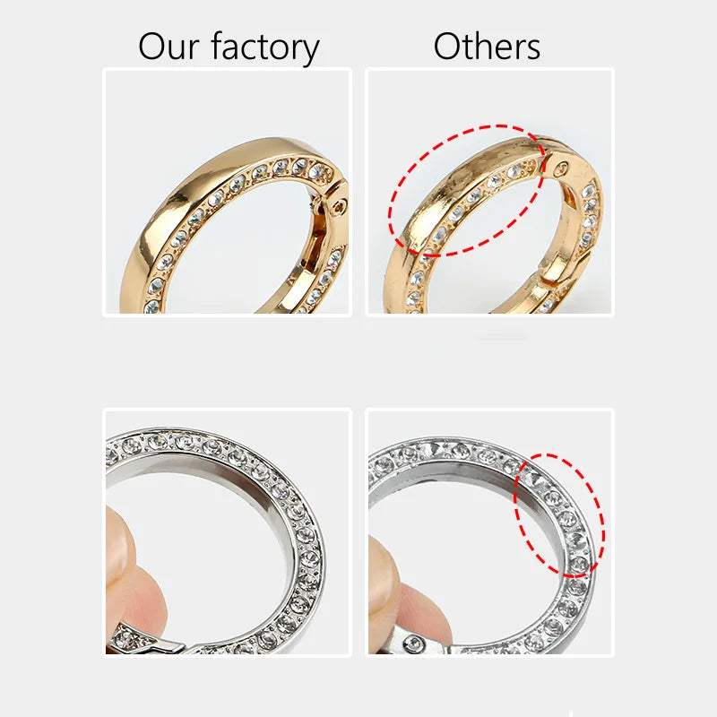 High Quality Metal Keychain Double Ring Bag Accessory Hook Buckle Small Size Spring Opening Design Handbag Use Snap Clip Type