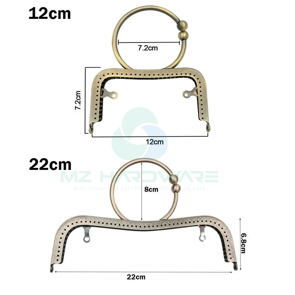 MZhardware High Quality Purse Clasp Frame Bag Kiss Clasp Lock Metal Purse Frame for DIY Craft Purse Bag Making 22CM