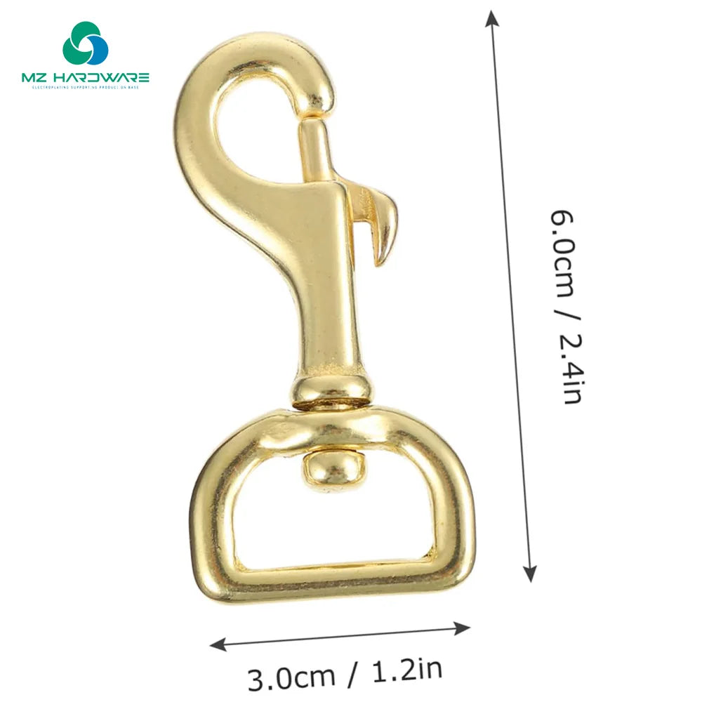 Professional Classic Style Bag Accessories Copper Lobster Swivel Clasp Buckle Leather Snap Hook for Keychain Handbag Strap