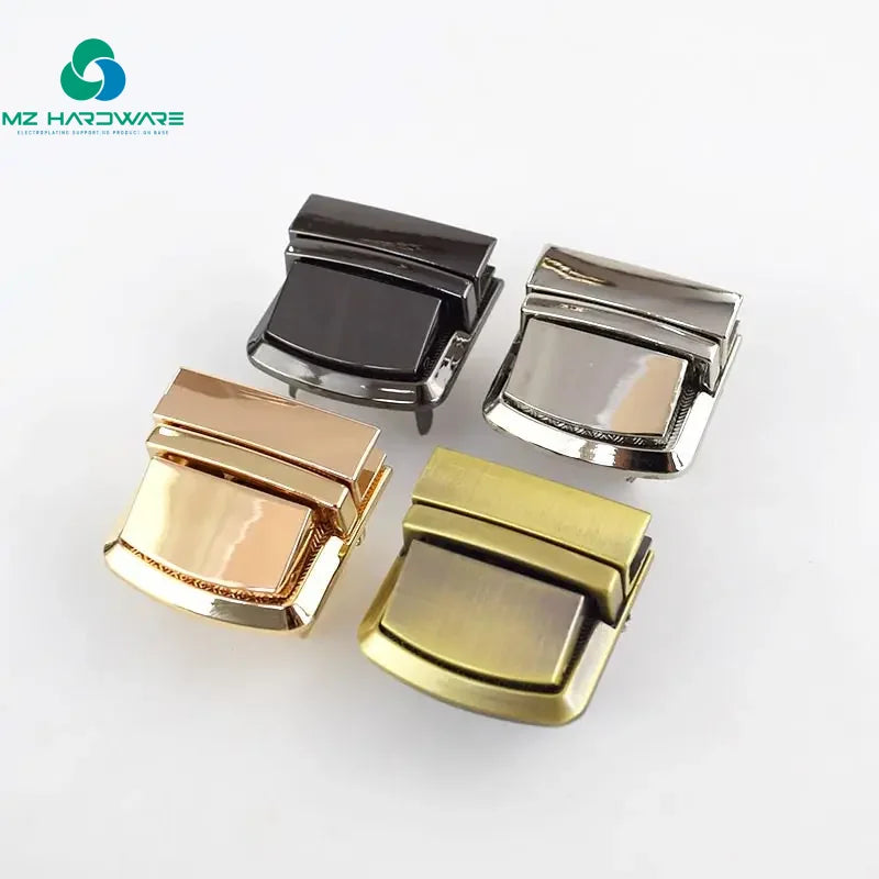 MZhardware Wholesale Price Metal Hardware Purse Push Triangle Purse Lock Hardware Leather Purse Press Twist Locks for Handbag