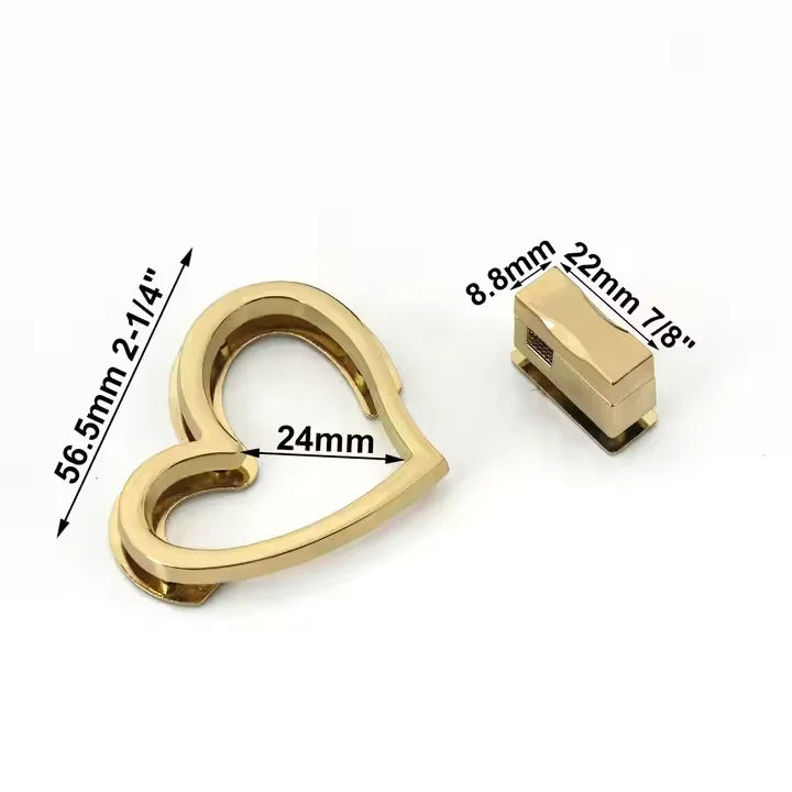 MZ Hardware Bag Accessories Handbag Clasp Closure Bag Hardware Swivel Twist Turn Locks Love Heart Shaped Locks for Bag Making