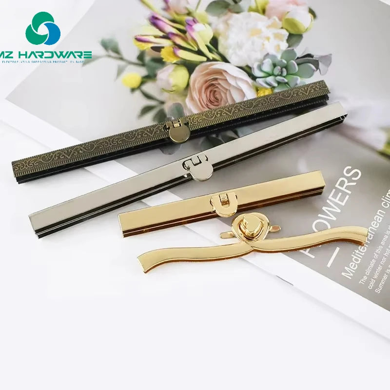 MZhardware 12.5/14/19cm Metal Wallet Frame Locks Coins Buckles Purse Kiss Lock Clasp DIY Bag Parts Hardware Decor Accessories
