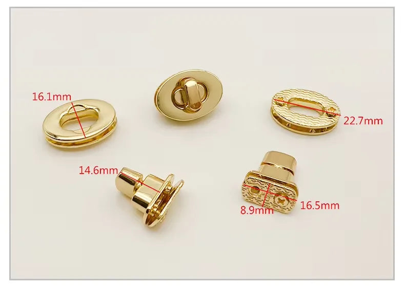 High Quality Newest Fashion Bag Hardware Gold Fastener Closure Luggage Suitcase Tuck Lock Locks and Clasps for Handbag