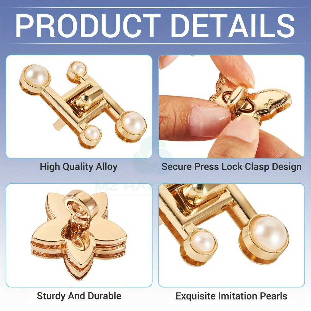 MZhardware Floral Styles Zinc Alloy Bag Clasp & Lock Sets for Purse Flower Styles for DIY Wallet Making Accessories