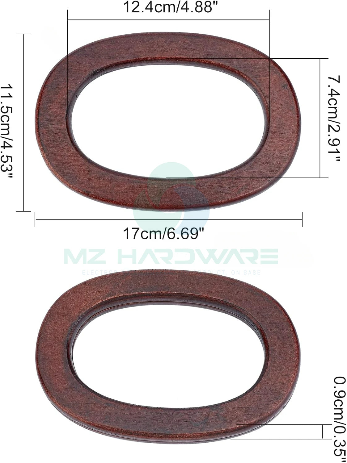 Oval Handbag Handle, Wooden Purse Handles Replacement Handmade Bag Purse Making Handles Decorative Handbag