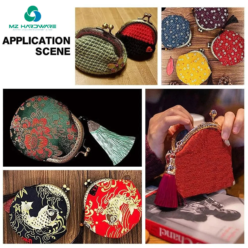 MZhardware Bronze Kiss Clasp Lock Arch Sape Coin Bag Clasp for DIY Coin Bag Handle Sewing Craft Color Purse Clasp Frame