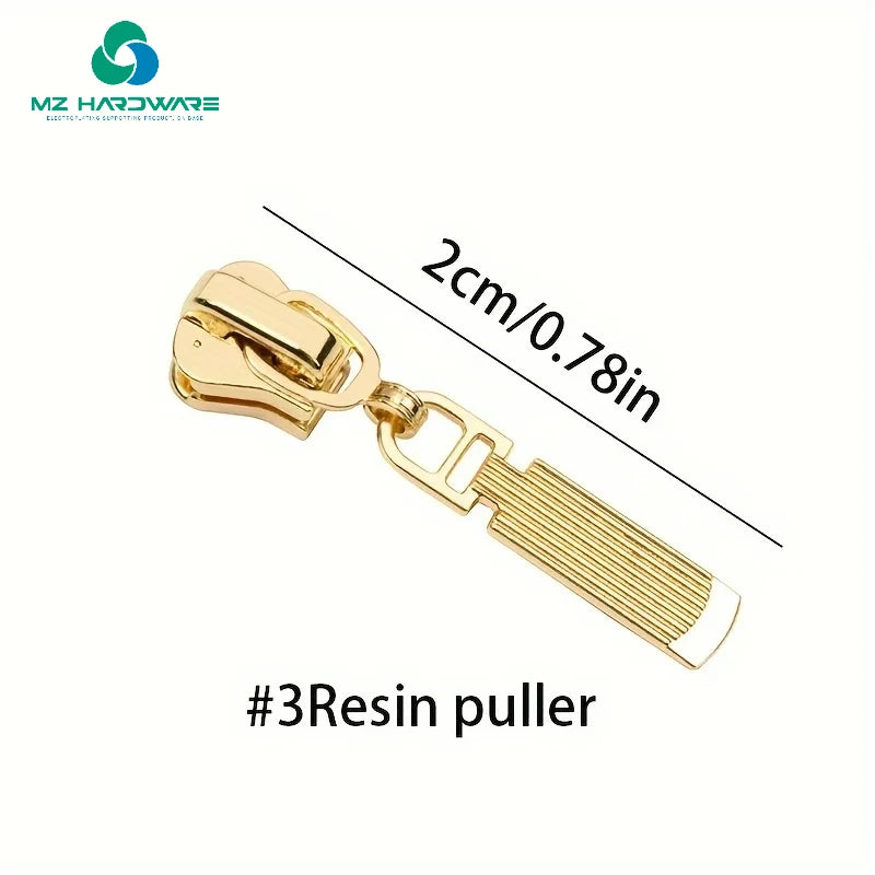 MZhardware High Grade Bag Hardware Metal Made Zipper Puller Custom Engraved Logo Gold Metal Zipper Pull