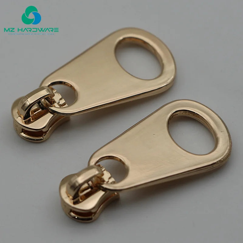 Wholesale Price Clothes Alloy Gold Zip Head Metal Zipper Puller Custom Zipper Pull for Bag