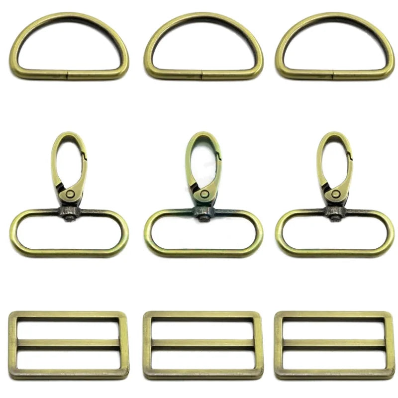 MZ 1 Set Metal Swivel Snaps Hooks with D Rings Tri-Glide Buckle Hook Buckle Bag Accessories One Shopping Hardware Buckles