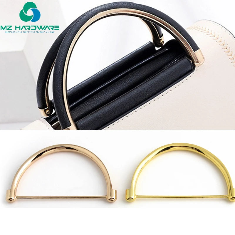 MZhardware Purse Frame Half-Round Handbag Handle Frames Zinc Alloy U-Shaped Purse Handles for DIY Wallet Making Crossbody