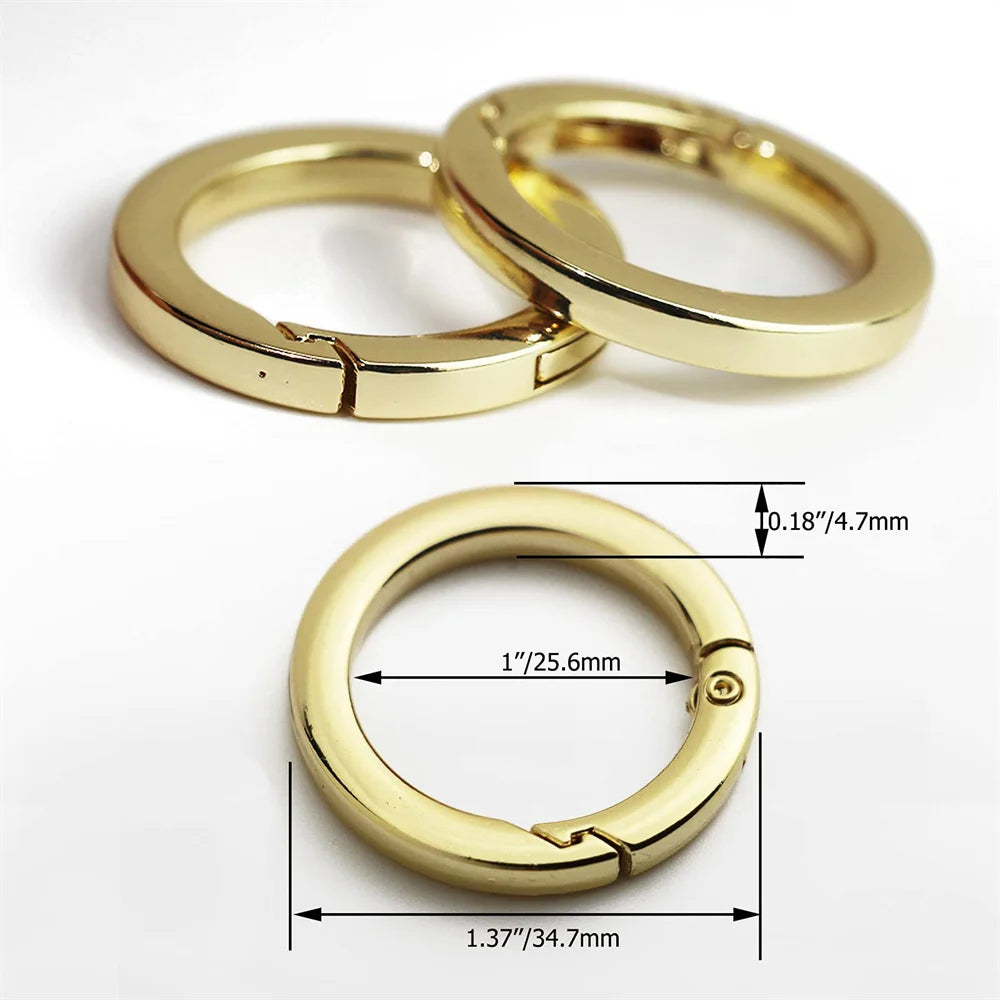 Most Popular Gold Spring Ring Clasp With Loops Bag Hardware Accessories Open Ring Bag Buckle for Bag Accessories