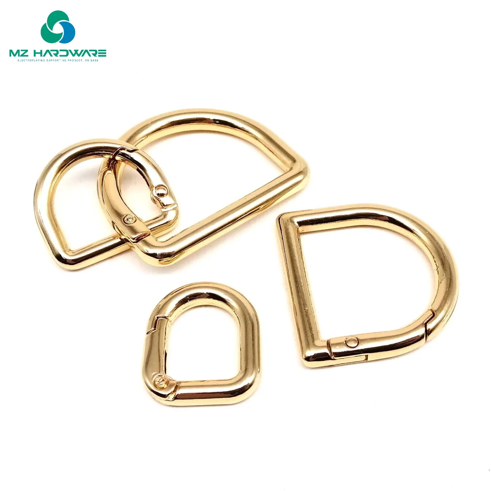 MZ D-shaped Spring Ring Open Buckle Carabiner Snap Clip Hook for Leather Bag Handbag Belt Strap Connector Key Dog Chain Findings
