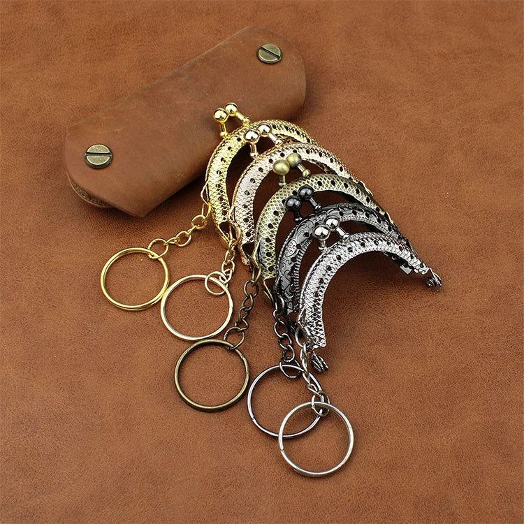 MZ 5cm Arch Embossed Clutch Frame Small Wholesale Metal Purse Frame Clip Handle Key Ring for Coin Purse Bag Making DIY Craft