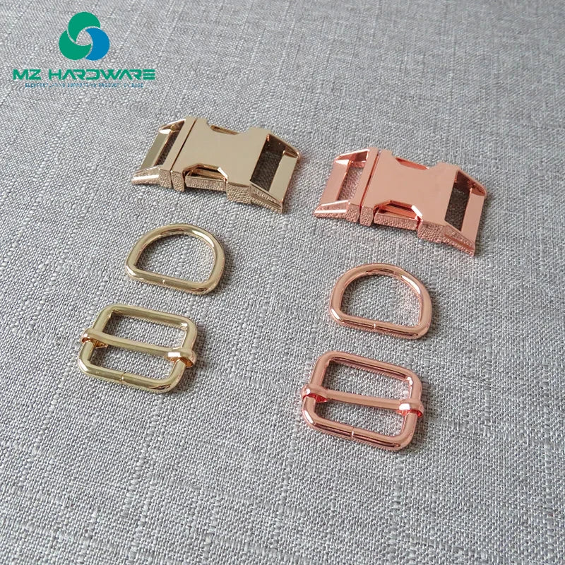 MZ 25mm Heavy Metal D Ring Adjuster Belt Straps Slider Release Buckle Clasp for Pet Dog Collar Necklace DIY Accessories 3Pcs/Set