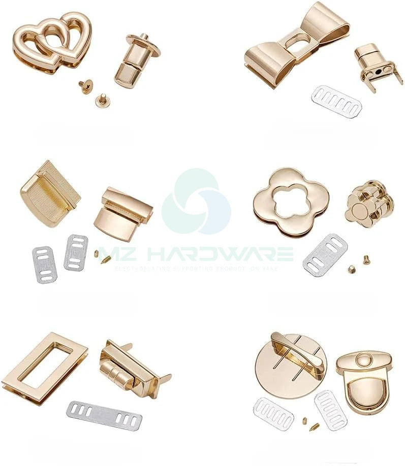 Turn Lock Clasp Purse Clutch Closure Bowknot Heart Flower Rectangle Twist Lock Fastener Handbag Bag Hardware Accessory