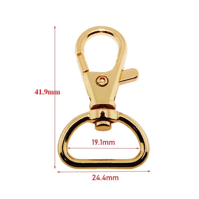 MZ Professional Classic Custom Logo Carabiners High Quality Zinc Alloy Swivel Metal Snap Hooks for Handbags Rotating Clasp Clip