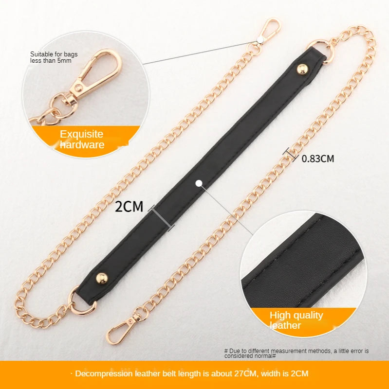 Women's Bag Chain Shoulder Bag Strap Metal Hardware Leather Bag Metal Accessories Type Chain Custom Length