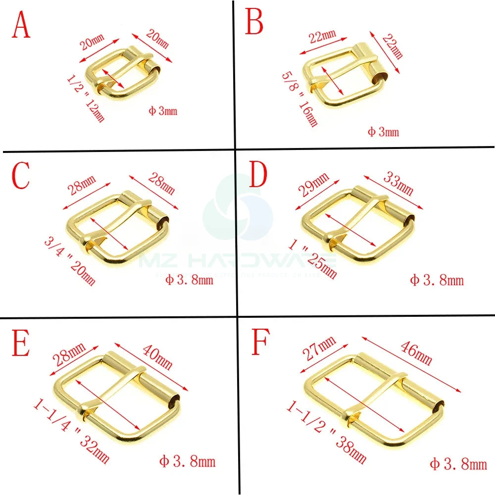 MZhardware Metal Roller Buckles Single Pin Belt Buckles for Hand Bag Shoe Strap Rectangle Ring DIY Decor