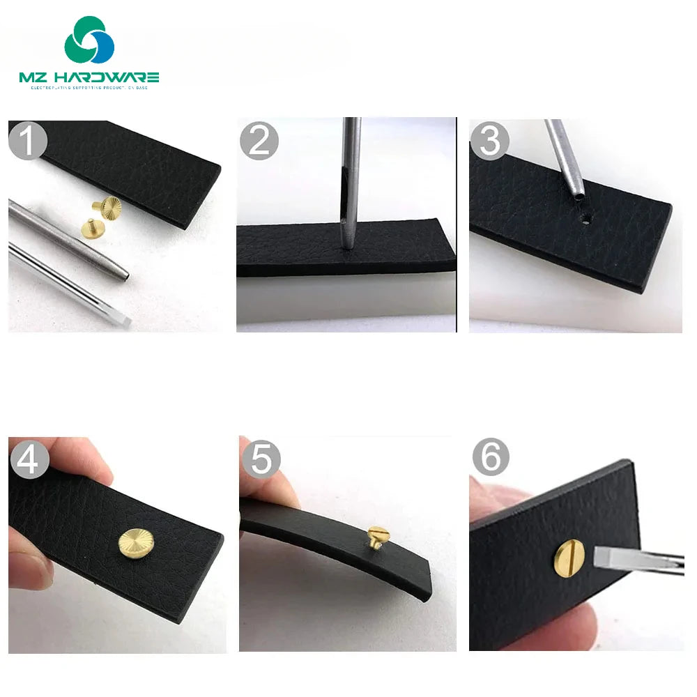 MZhardware Stainless Steel Chicago Screw Slotted Dome Cap Brass Leather Screw Binding Chicago Book Rivet Belt Male Female