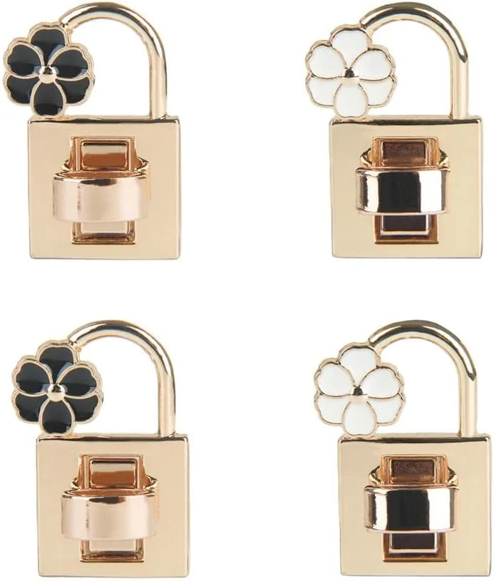 Wholesale Custom Zinc Alloy Metal Flower Locks Turn Locks Leather Bags Luggage Ring Buckle Accessories Handbag Metal Turn Locks