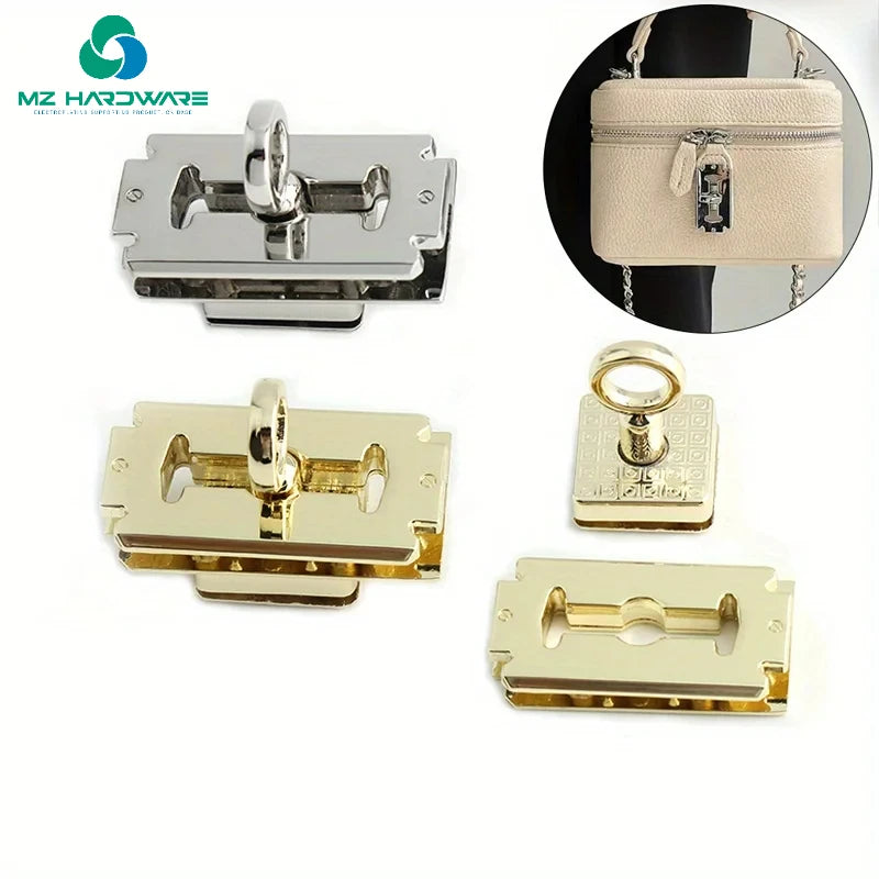 MZhardware High Quality Metal Bag Clasp Turn Lock Bamboo Twist Lock Small Female Handbag Lock Hardware Accessories