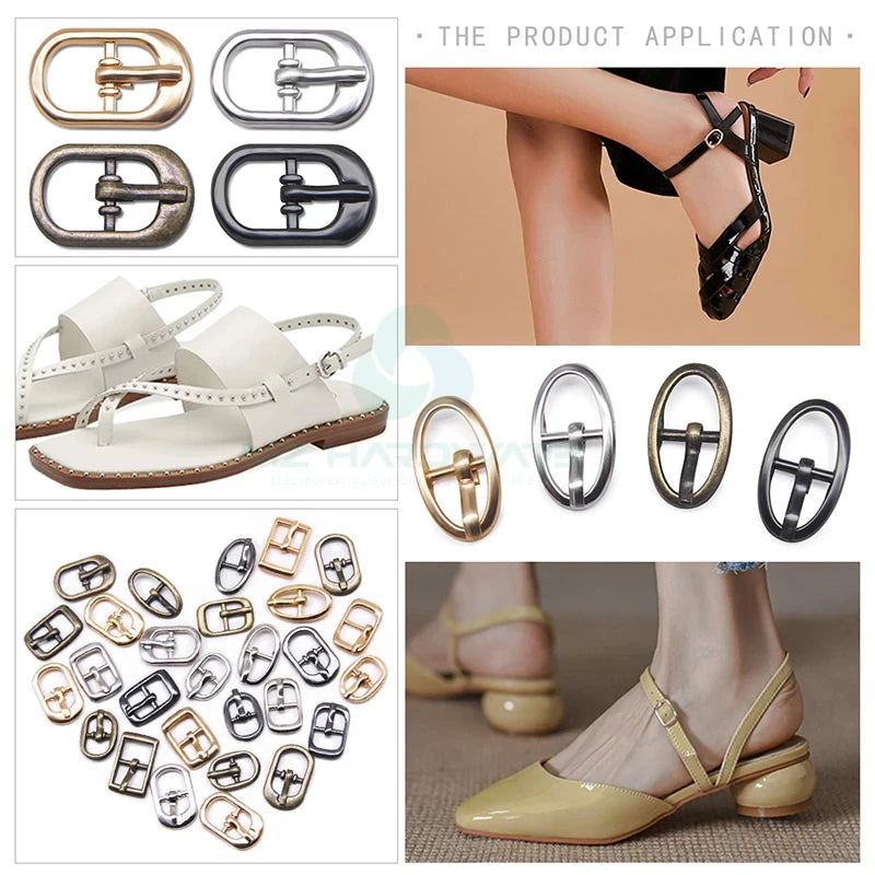 MZhardware Small Square Round Alloy Metal Shoes Bags Belt Buckles DIY Accessory Sewing Metal Shoe Buckle for Shoe Watch Belt