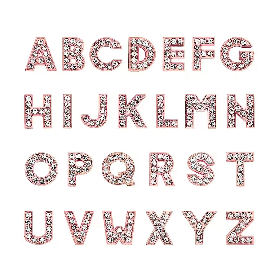 Hot Selling Rhinestone Slide Bracelet Letter Diy Jewelry Accessories Slide Letters Bling Letter for Dog Collarss